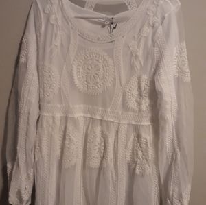 Long sleeve white temple/reception dress